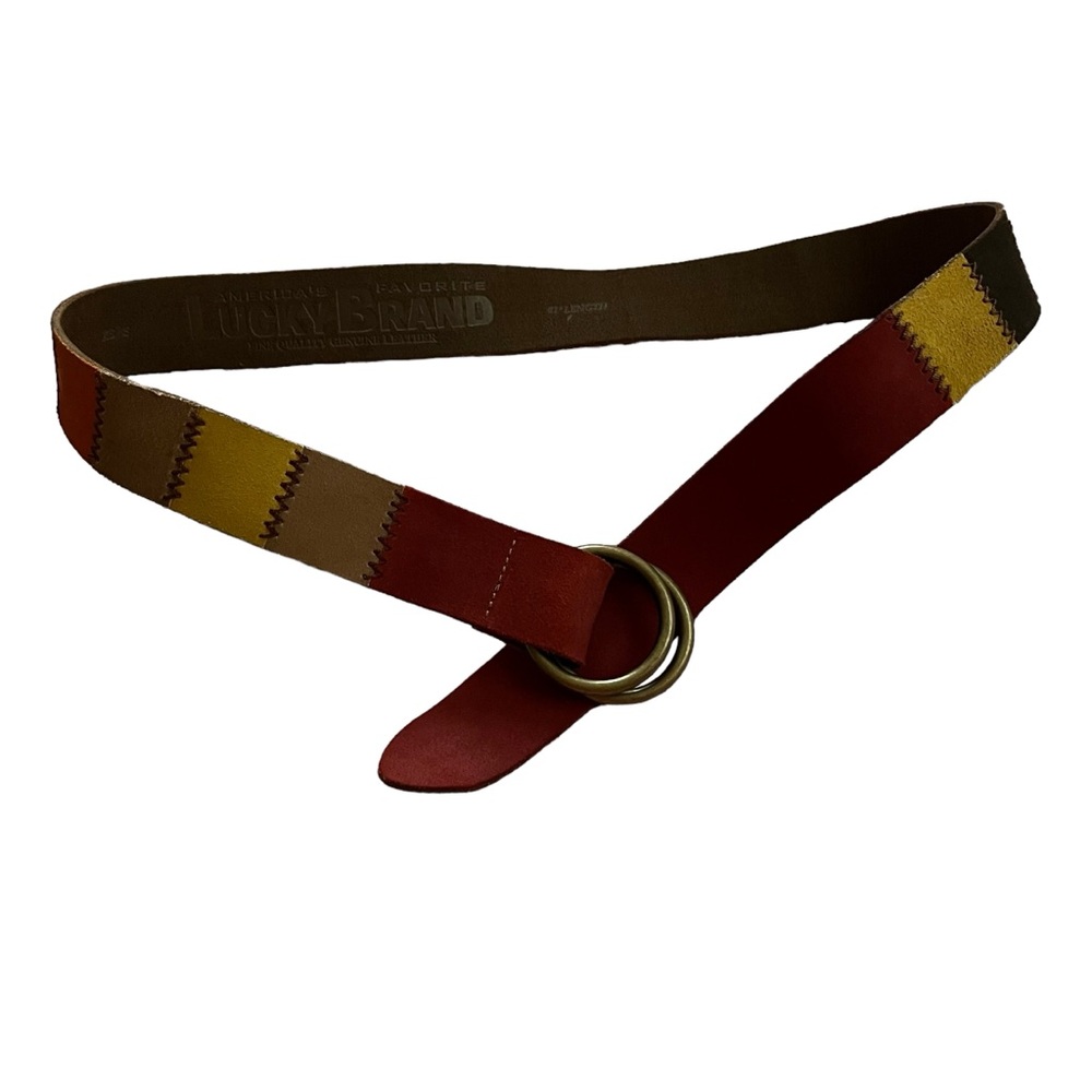 Lucky Brand Multi Color Patchwork Suede Belt, Sz XS/S